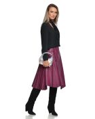 Eleanor Schultertasche aus Leder, silberfarben, 10 x 20,5 x 6 cm