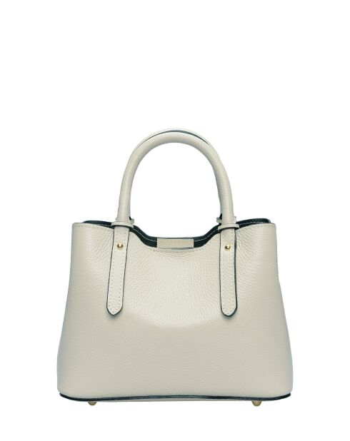 Bolso Luciana de piel beige - 16,5x22x11 cm