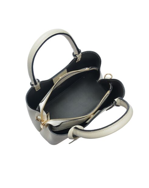 Bolso Luciana de piel beige - 16,5x22x11 cm