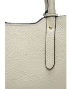 Bolso Luciana de piel beige - 16,5x22x11 cm