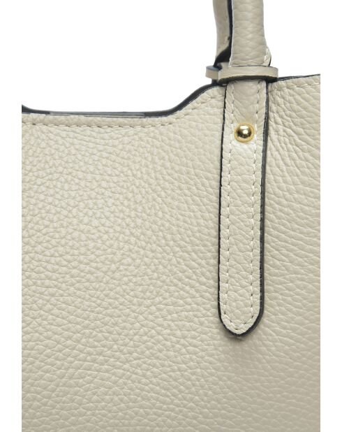 Bolso Luciana de piel beige - 16,5x22x11 cm