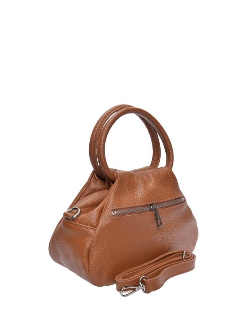 Inna Handtasche aus cognacfarbenem Leder - 16x22x12 cm