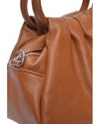 Inna Handtasche aus cognacfarbenem Leder - 16x22x12 cm