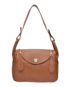 Alessandra Handtasche aus cognacfarbenem Leder - 17x26x12,5 cm