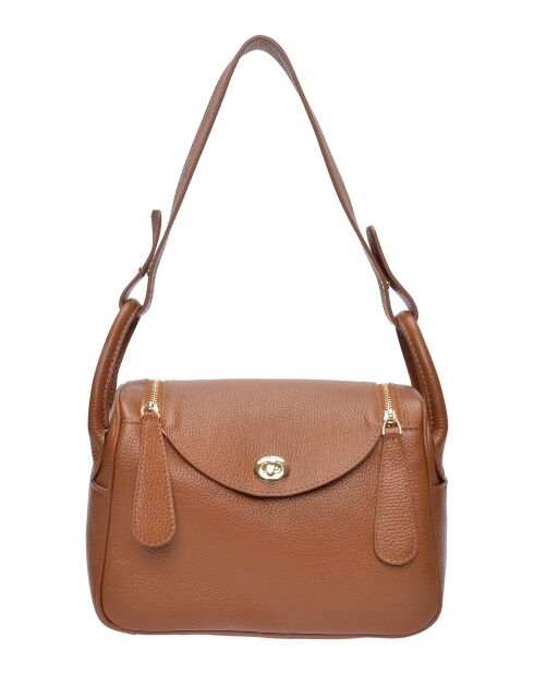 Alessandra Handtasche aus cognacfarbenem Leder - 17x26x12,5 cm