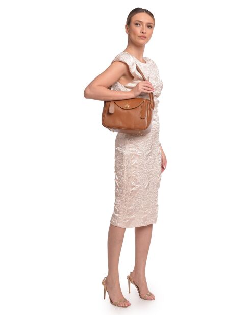 Alessandra Handtasche aus cognacfarbenem Leder - 17x26x12,5 cm