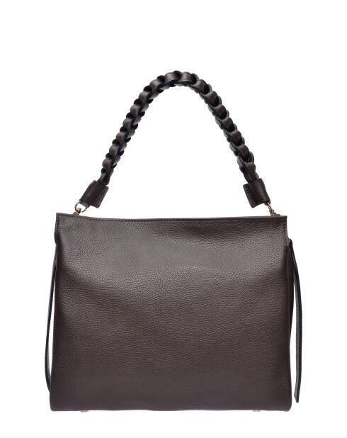 Bandolera de piel Zoé testa moro - 26x30x10 cm