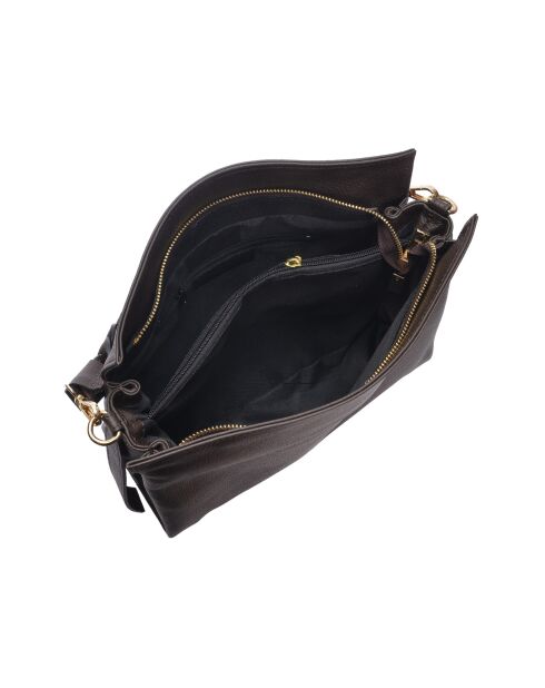 Bandolera de piel Zoé testa moro - 26x30x10 cm