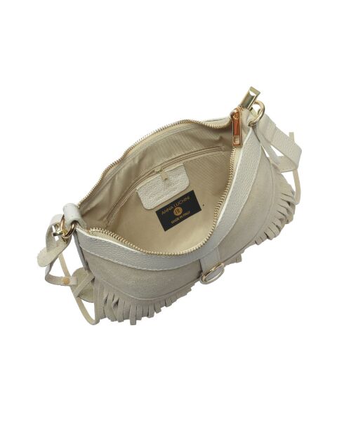 Sac bandoulière en cuir Soléa beige - 16x25.5 cm