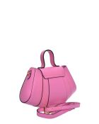 Roze leren handtas Elodie - 17x26x7 cm
