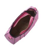 Roze leren handtas Elodie - 17x26x7 cm
