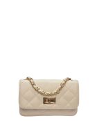 Sac bandoulière en cuir Jade beige - 12x19.5x5 cm