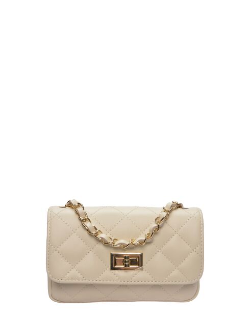 Sac bandoulière en cuir Jade beige - 12x19.5x5 cm