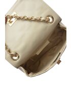 Sac bandoulière en cuir Jade beige - 12x19.5x5 cm