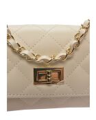 Sac bandoulière en cuir Jade beige - 12x19.5x5 cm