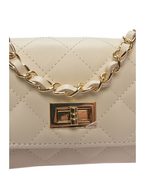 Sac bandoulière en cuir Jade beige - 12x19.5x5 cm