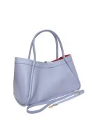 Bandolera de piel Lou celeste - 23x37,5x14 cm