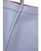 Bandolera de piel Lou celeste - 23x37,5x14 cm