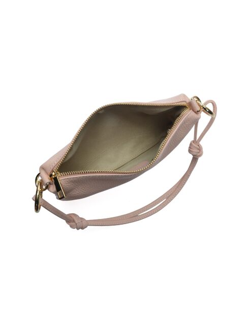 Roze Capucine leren schoudertas - 16x25cm