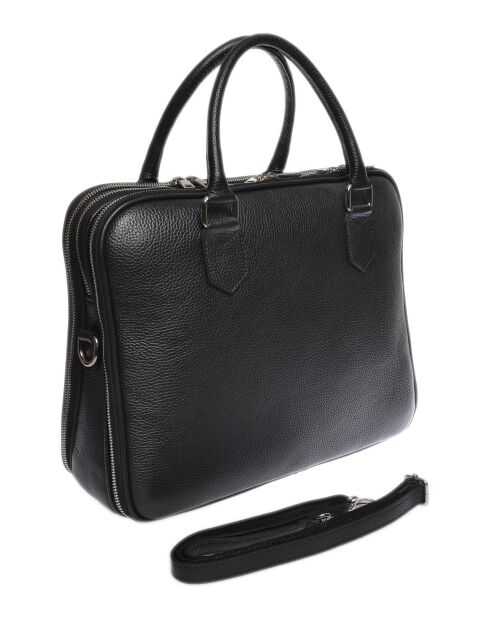 Kiara Laptoptasche aus schwarzem Leder, 28 x 36 x 11,5 cm