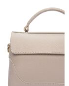 Roze beige leren handtas - 12,5x21x8,5 cm