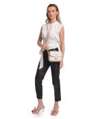 Eugenia beige leren schoudertas - 15x20x6 cm