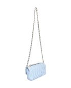 Josephine Celeste Schultertasche aus Leder - 12x20x5 cm