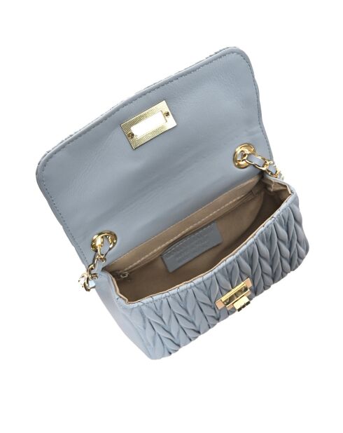 Josephine Celeste Schultertasche aus Leder - 12x20x5 cm