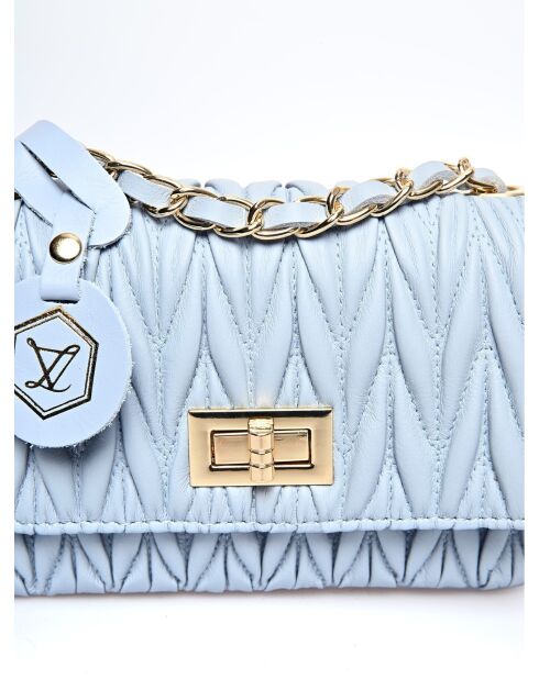 Josephine Celeste Schultertasche aus Leder - 12x20x5 cm