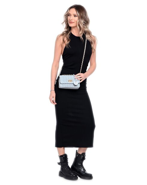 Josephine Celeste Schultertasche aus Leder - 12x20x5 cm