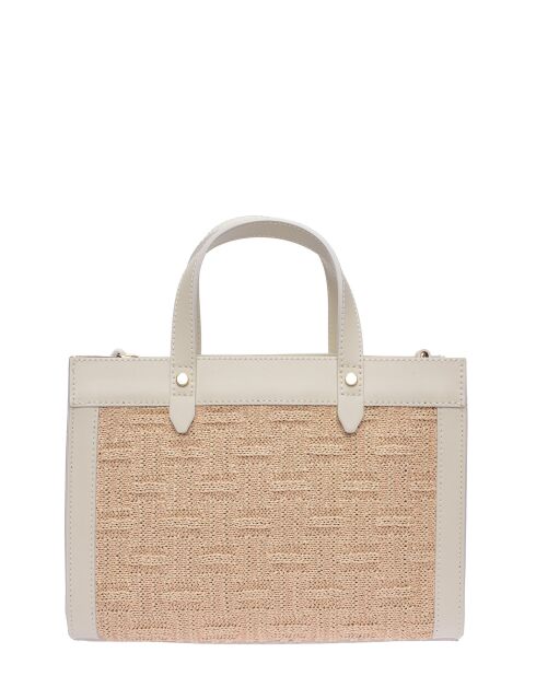 Bolso Kendra de piel beige - 22x28x8 cm