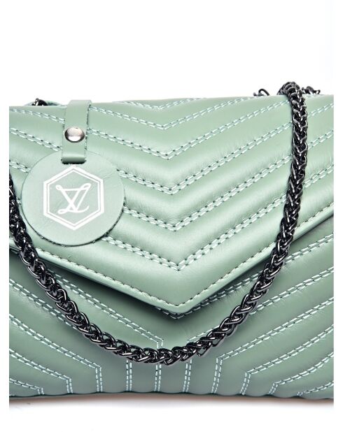 Vivienne celadon leren schoudertas - 16x21x8 cm