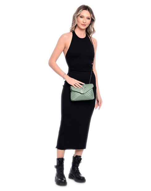 Vivienne celadon leren schoudertas - 16x21x8 cm