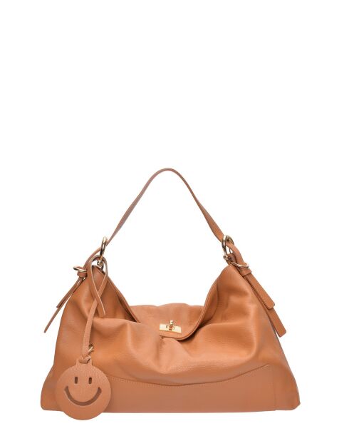 Valeria Handtasche aus cognacfarbenem Leder - 28x47x8 cm