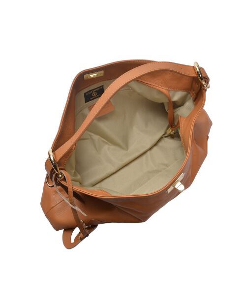 Valeria Handtasche aus cognacfarbenem Leder - 28x47x8 cm