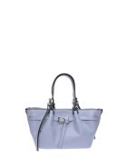 Alessia celeste leren draagtas - 20x34x8 cm