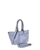 Alessia celeste leren draagtas - 20x34x8 cm