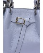 Alessia celeste leren draagtas - 20x34x8 cm