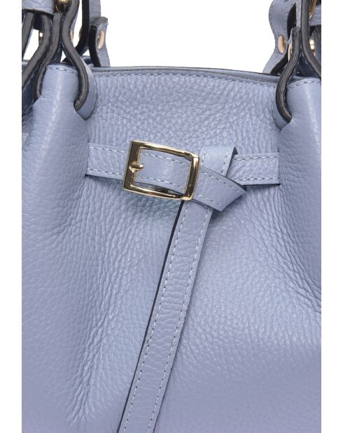 Alessia celeste leren draagtas - 20x34x8 cm