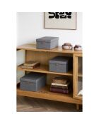 3 scatole portaoggetti in tessuto grigio scuro Noto