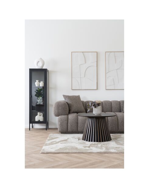 Brisbane Slim Vitrine mit 1 Glastür, schwarzer Stahl, 35 x 40 x 140 cm