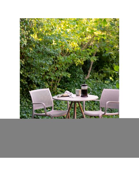 Barletta Bistrotisch Polypropylen/taupefarbener Stahl - 70x70x735 cm