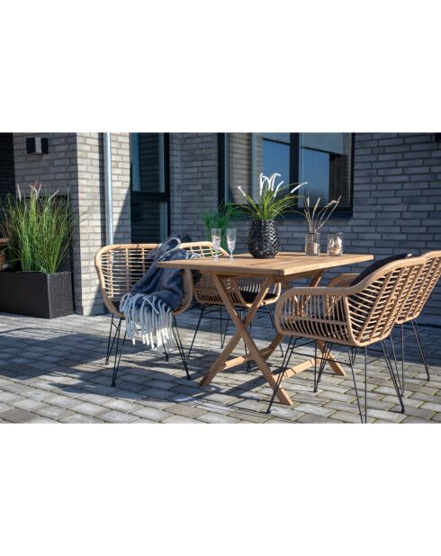 Oviedo Esstisch aus natürlichem Teakholz - 120x80x75 cm