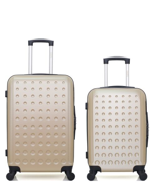 Set van 2 beige Taurus weekend- en hutkoffers