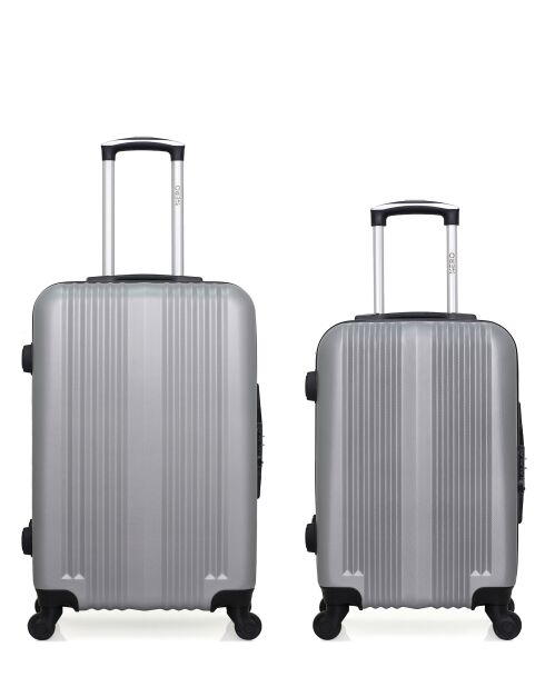 Set di 2 valigie da viaggio L ipari grigie