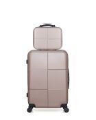 Set aus goldfarbenem Coronado-Wochenendkoffer und Waschtisch