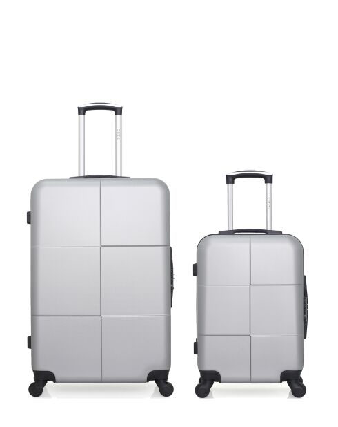 Set aus 2 großen Koffern und grauer Coronado-Kabine