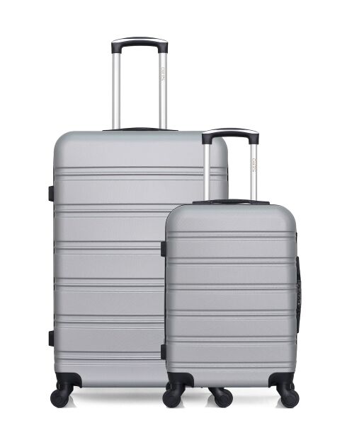Set di 2 valigie grandi e cabina Renoso grigia