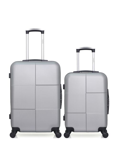 Set mit 2 grauen Coronado-Wochenend- und Kabinenkoffern