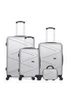 Set mit 3 großen Koffern, Wochenendkoffer, Kabine und grauer Amazon-Waschtisch